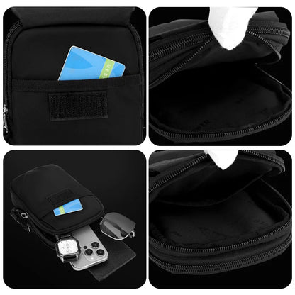 Waterproof Nylon Square Casual Single-Shoulder Bag Mobile Phone Storage Waist Bag Cycling