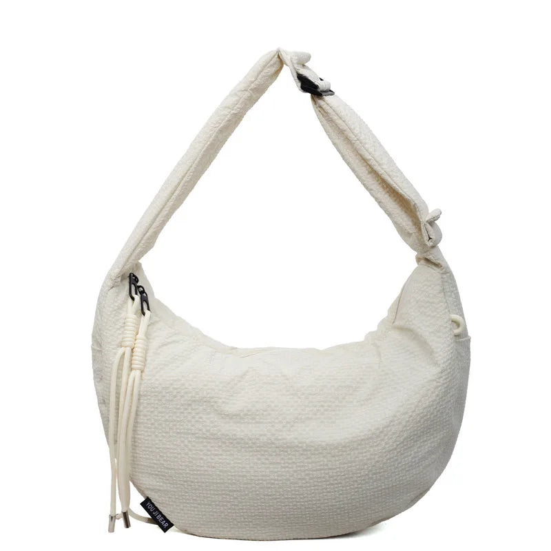 Comfortable Versatile Texture Hobo Bags Women Crossbody Large Capacity Lightweight Casual Storage