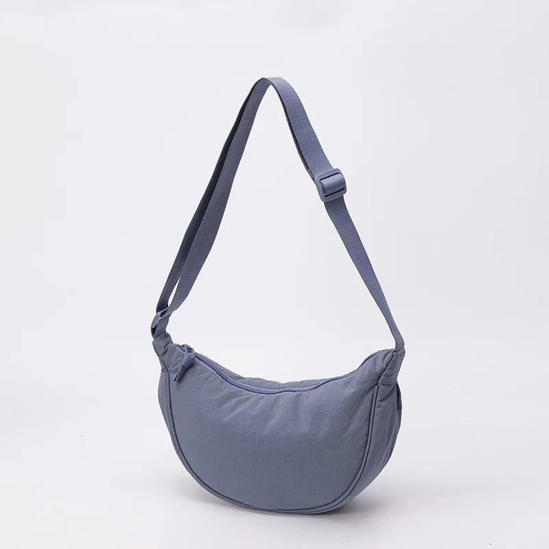 Nylon Crescent Crossbody Bag – Lightweight Women's Shoulder Bag
