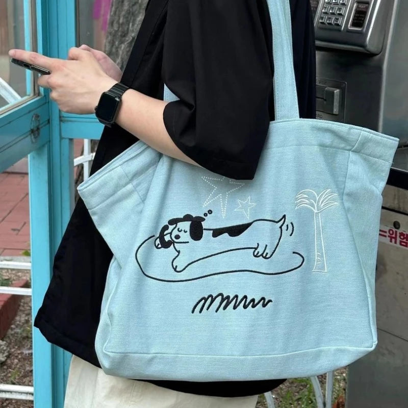 Dog Cowboy Tote Bag Portable Go-Out Travel Shoulder
