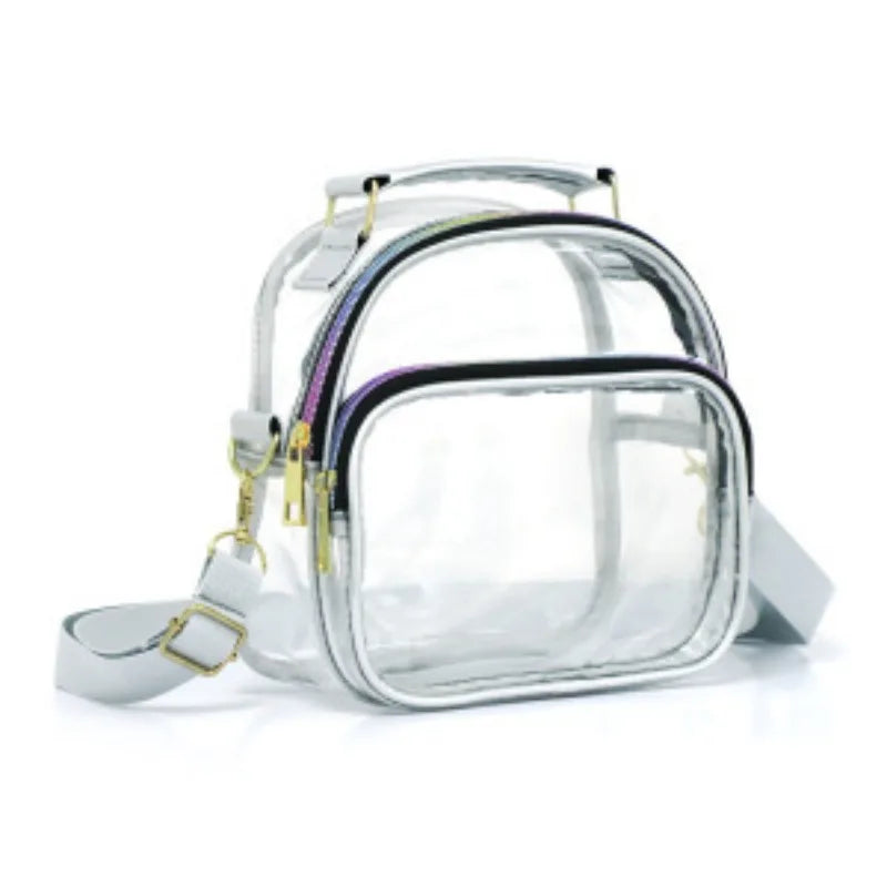 Clear PVC Crossbody Bag Double Layer Transparent Purse