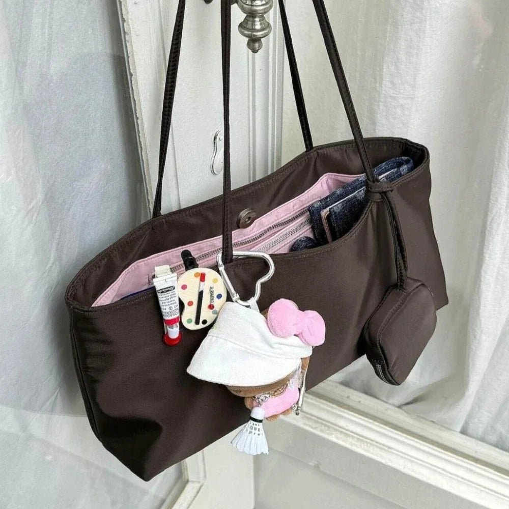 Large Capacity Nylon Canvas Tote Bag Women S Casual Summer Lightweight Handbag Shoulder Korean Style