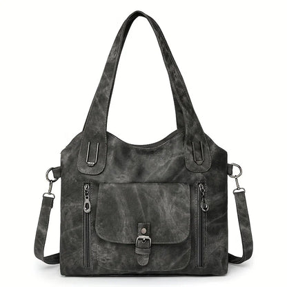 Retro Vegan Leather Women's Shoulder Tote Bag