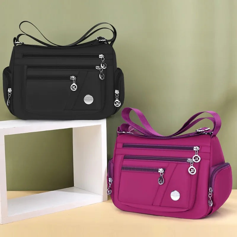 Waterproof Nylon Crossbody Bag for Women – Multi-Pocket