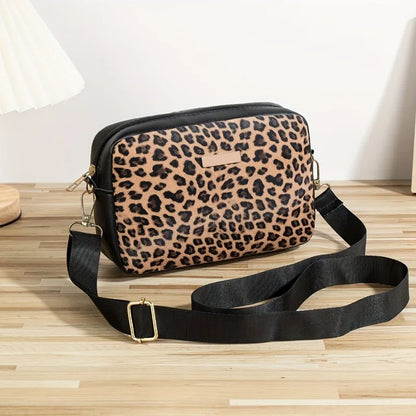 Leopard Print Crossbody Bag – Women's Casual Shoulder Bag