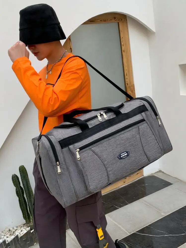 Waterproof Oxford Cloth Large Capacity Duffle Bag Men Hand Carry Business Travel Luggage Gym Fitness
