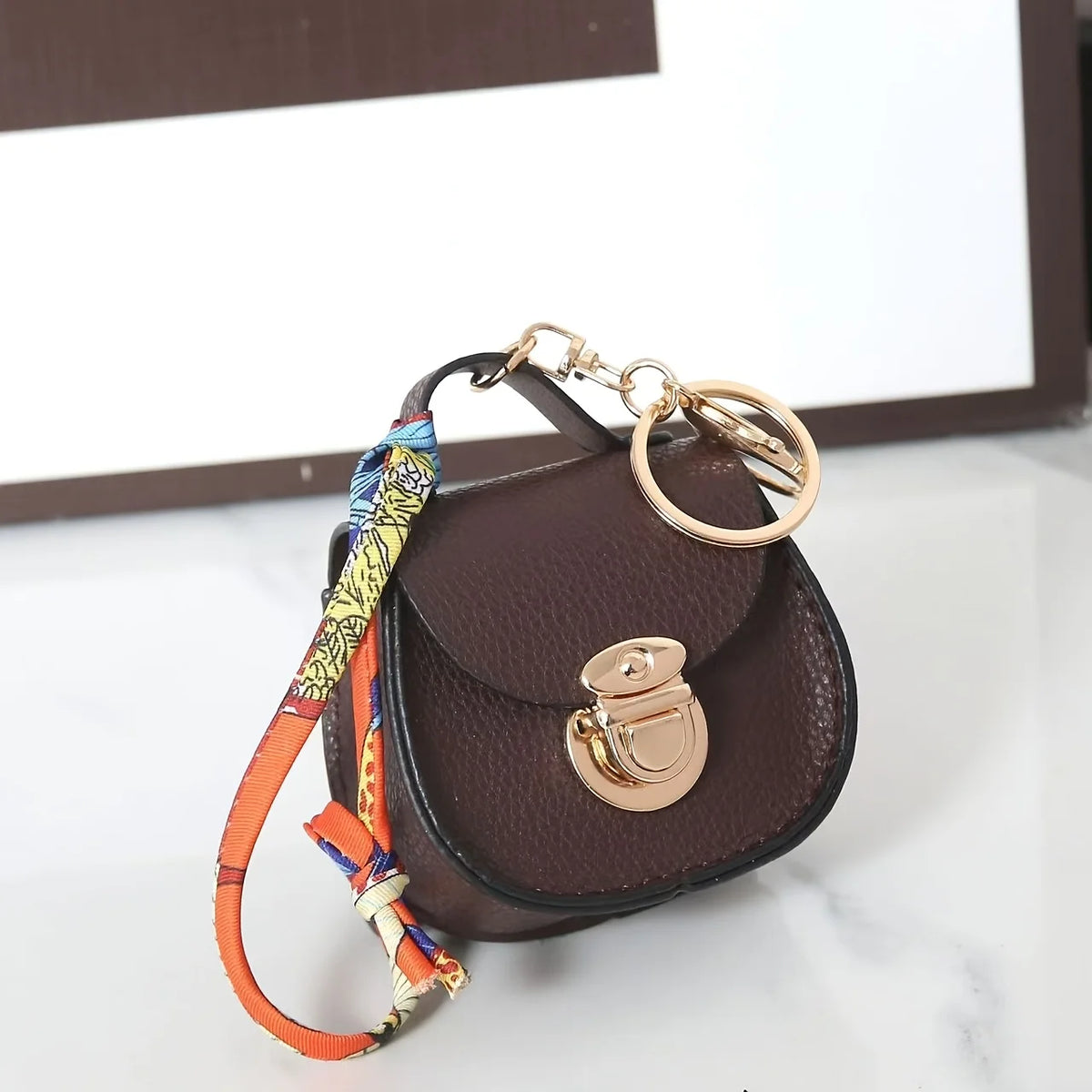 Mini Saddle Bag Keychain – Cute Faux Leather Bag Charm