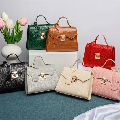 Crocodile Pattern Mini Tote Bag – Chain Crossbody Handbag
