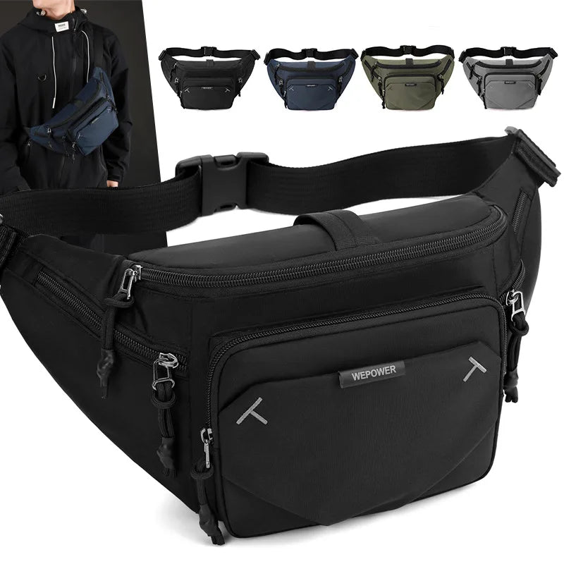 Waterproof Nylon Fabric Multi-Functional Men S Waist Bag Load-Reducing Single-Shoulder Crossbody Bag
