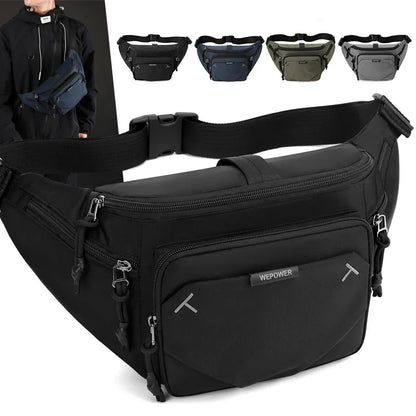 Waterproof Nylon Fabric Multi-Functional Men S Waist Bag Load-Reducing Single-Shoulder Crossbody Bag