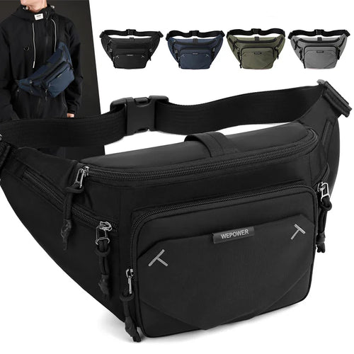 Waterproof Nylon Fabric Multi-Functional Men S Waist Bag Load-Reducing Single-Shoulder Crossbody Bag