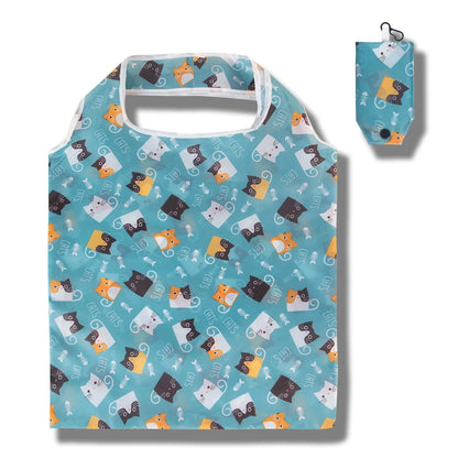 Homefish Reusable Shopping Bag Nylon Foldable Grocery Creative Eco-Friendly Tote Lightweight Durable