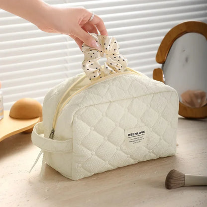 Makeup Bag Set Quilted Women S Large Floral Bags Cute Cotton Cosmetic Pouch Travel Toiletries