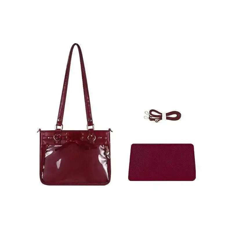 Y2K Ita Shoulder Bag – Transparent DIY Display Crossbody Handbag