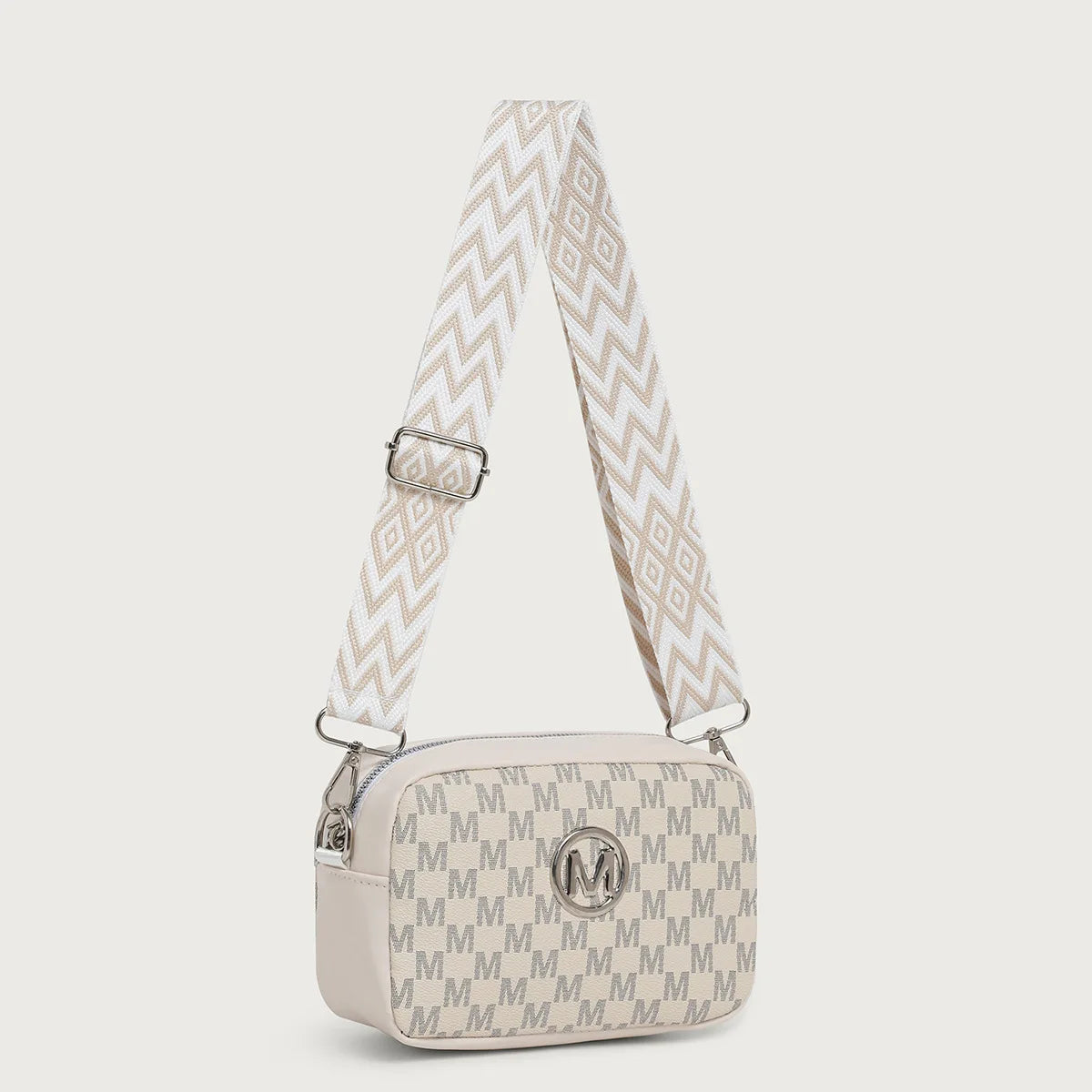 M Pattern Crossbody Bag for Women | Retro Monogram Purse