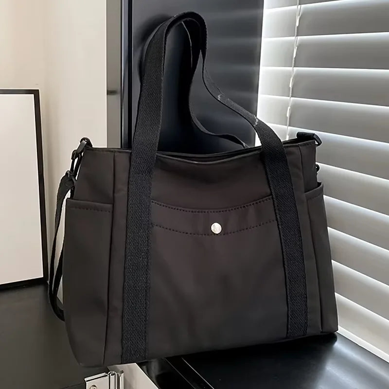 Homefish Large Capacity Nylon Crossbody Bag Casual Solid Color Messenger Shoulder Removable Strap