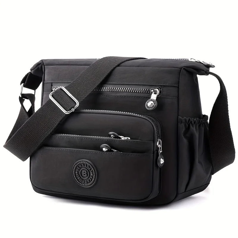 Lightweight Black Nylon Chic Crossbody Bag Women Adjustable Strap