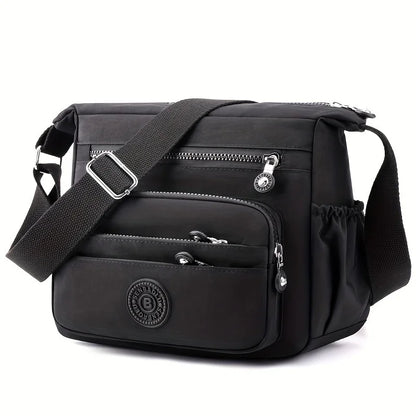 Lightweight Black Nylon Chic Crossbody Bag Women Adjustable Strap
