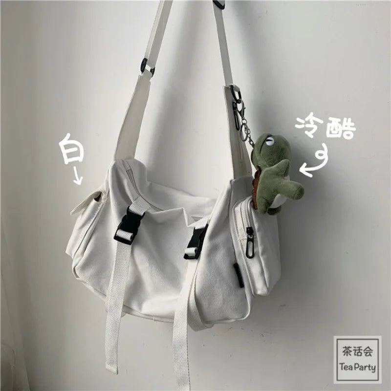 Canvas Crossbody Bag – Large Capacity Shoulder Bag for Women & Men
