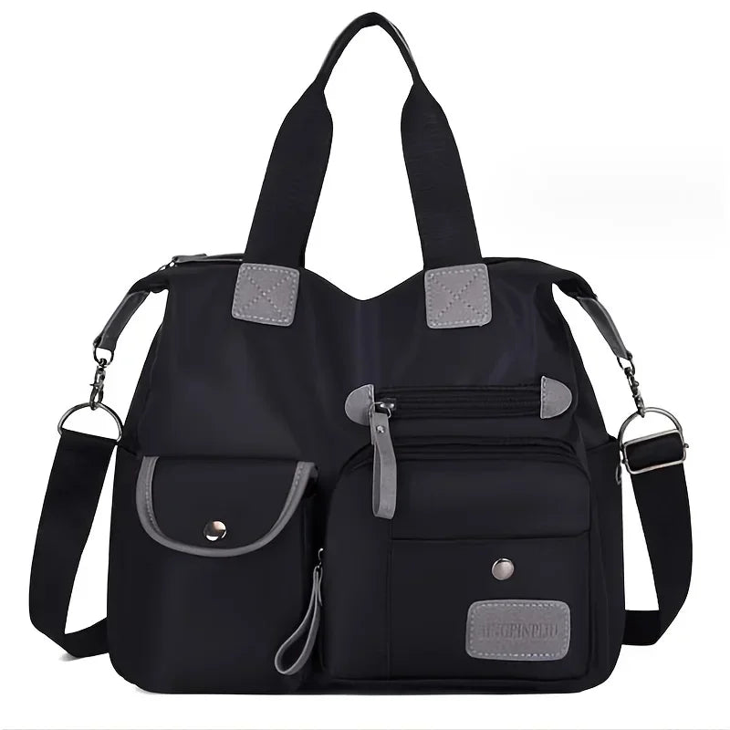 Large Capacity Nylon Tote Bag for Women – Multi-Pocket Crossbody & Shoulder Bag