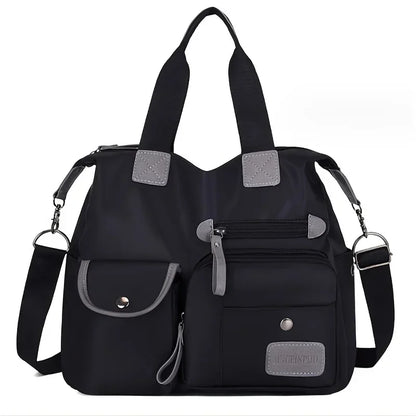 Large Capacity Nylon Tote Bag for Women – Multi-Pocket Crossbody & Shoulder Bag