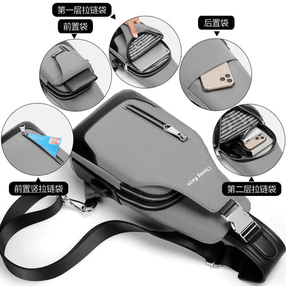 Chest Crossbody Bag Waterproof Men S Single-Shoulder Buckle Backpack Large-Capacity Multi-Functional