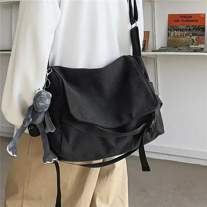 Canvas Crossbody Bag for Men – Large Capacity Messenger Shoulder Bag