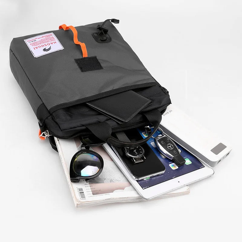 Men S One Shoulder Sling Casual Briefcase Canvas Waterproof Outdoor Function Diagonal Span Bag
