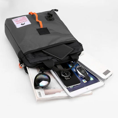 Men S One Shoulder Sling Casual Briefcase Canvas Waterproof Outdoor Function Diagonal Span Bag