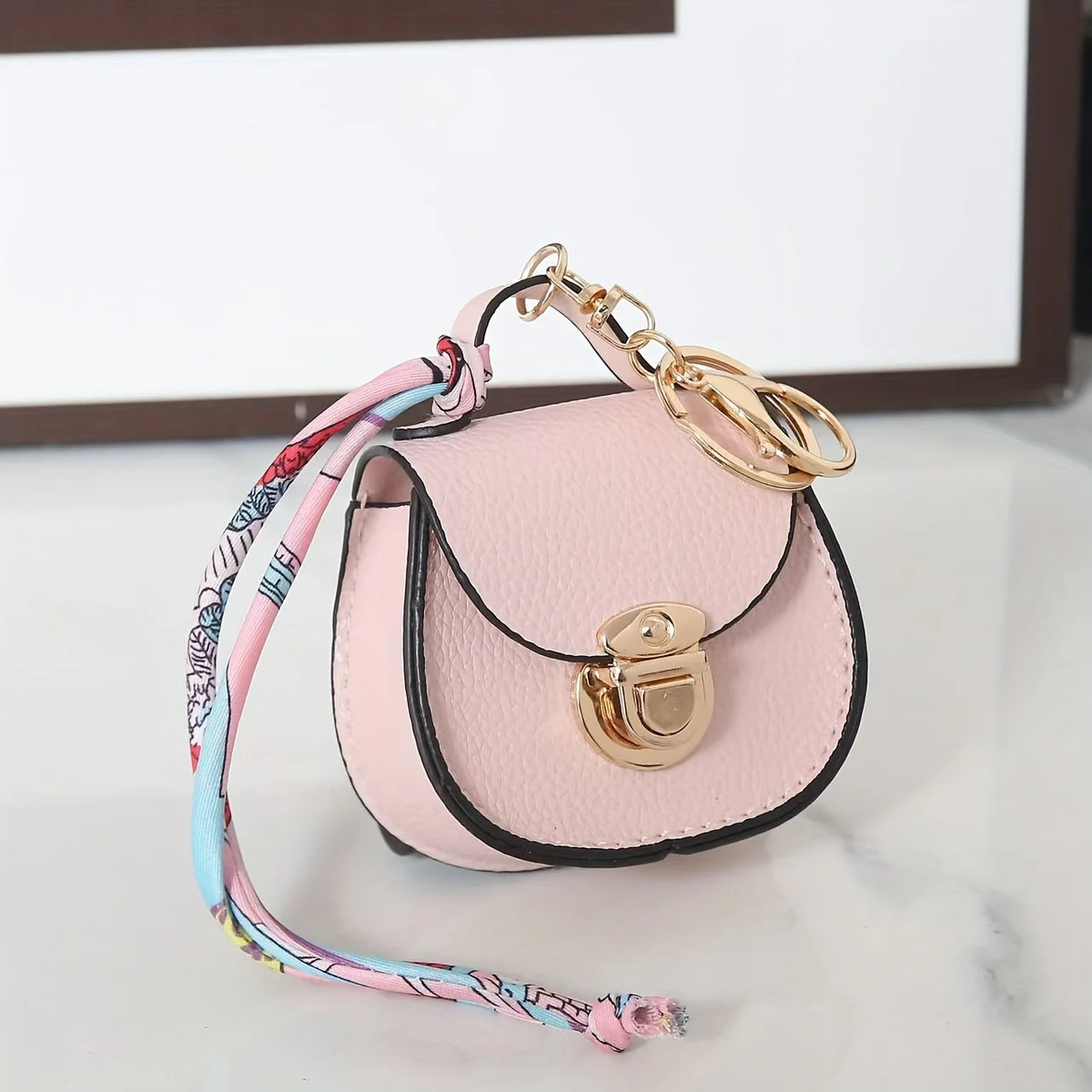 Mini Saddle Bag Keychain – Cute Faux Leather Bag Charm