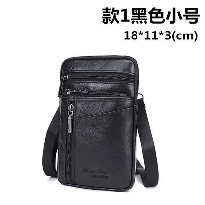 Men S Crossbody Bag Real Leather Belt Mobile Phone Waist Cowhide Shoulder 7