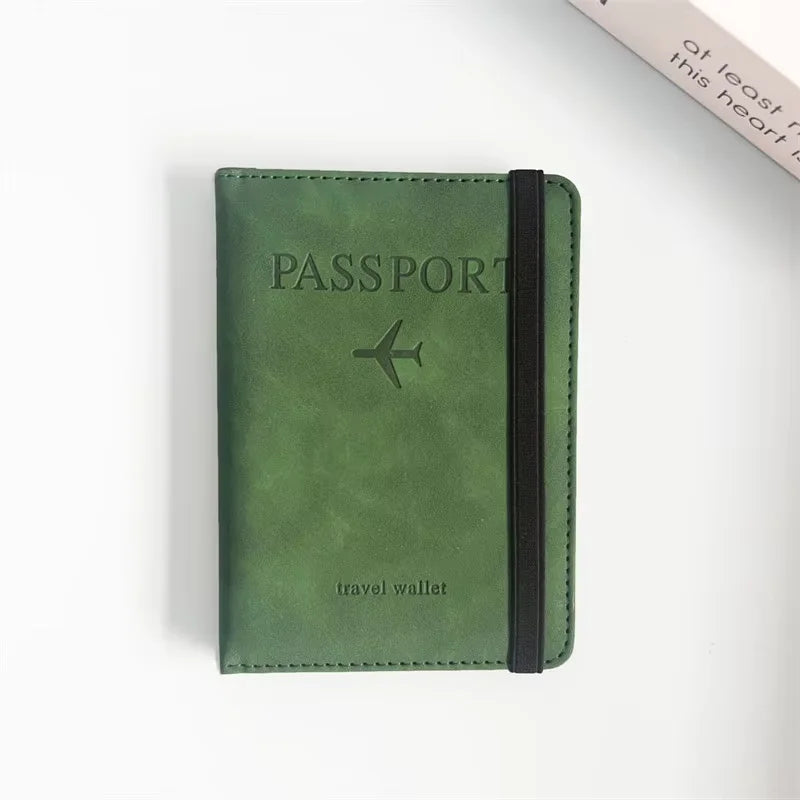 Homefish Women Men Rfid Vintage Business Passport Covers Holder Multi-Function Id Bank Card Pu