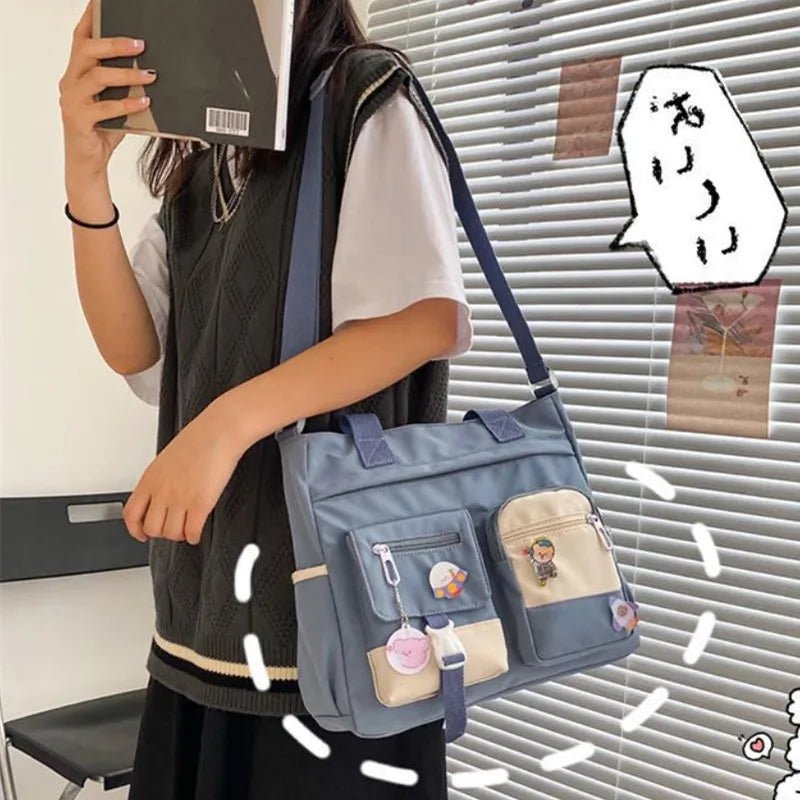 Crossbody Messenger Bag for Women – Waterproof Canvas School Bag