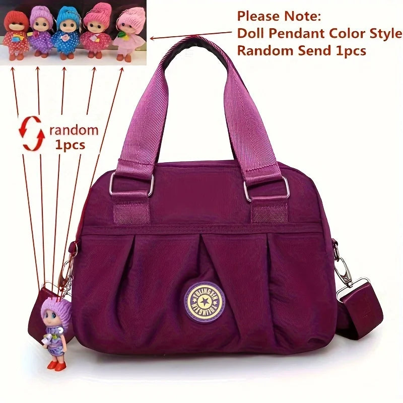 Nylon Crossbody Bag Solid Color Shoulder Bag Women S Casual Handbag Purse