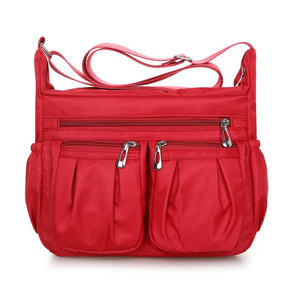 Multi-Pocket Waterproof Nylon Crossbody Bag for Women