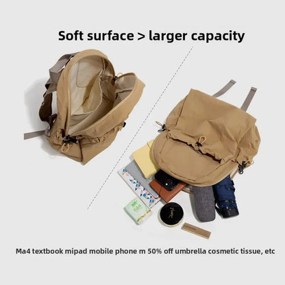 Drawstring Backpack with Multi-Pockets & Adjustable Straps