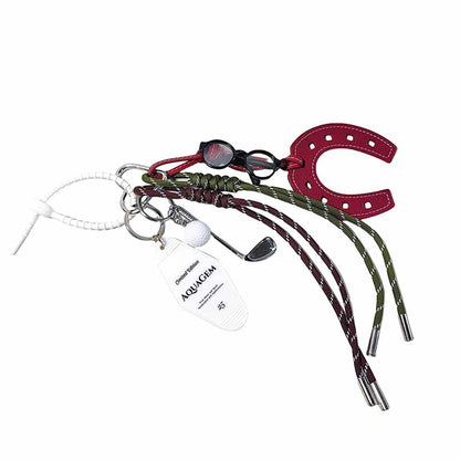 Horseshoe Keychain Bag Charm with Phone Lanyard Strap