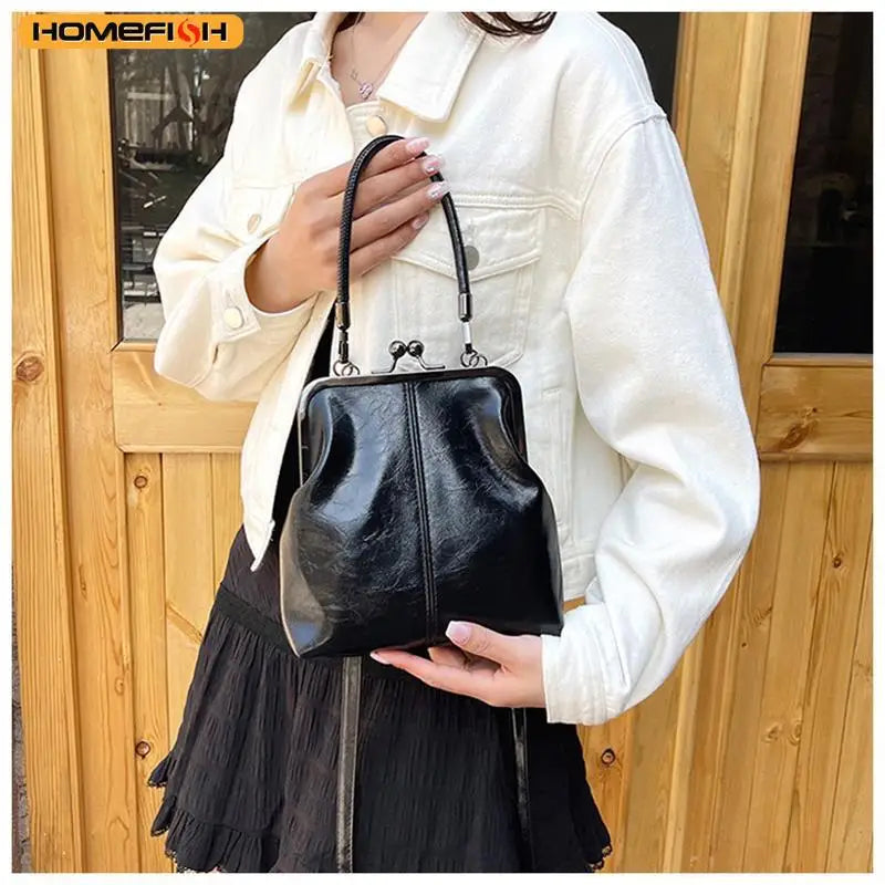 Homefish Vintage Style Women Handbag Brown Versatile Designer Shoulder Bag Pu Leather Ladys Shell