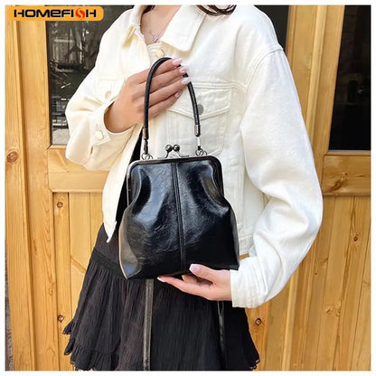 Homefish Vintage Style Women Handbag Brown Versatile Designer Shoulder Bag Pu Leather Ladys Shell