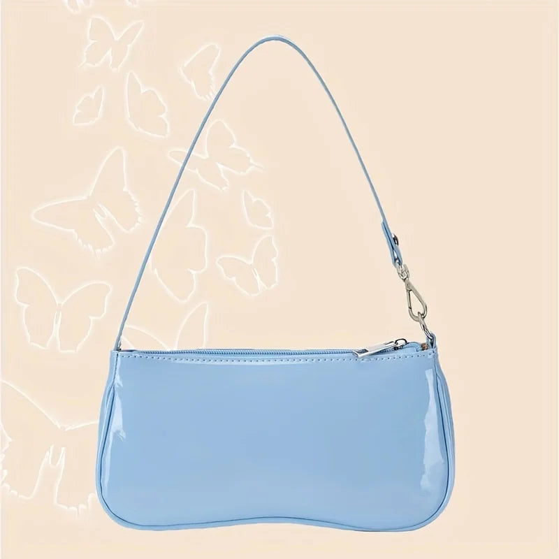 Patent Leather Underarm Bag – Minimalist Small Shoulder Purse