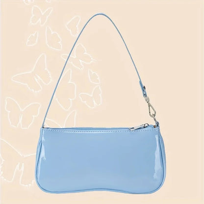Patent Leather Underarm Bag – Minimalist Small Shoulder Purse