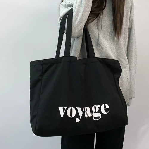 Voyage Canvas Tote Bag – Large Women's Shoulder Bag for Travel & Shopping
