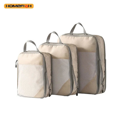 Travel Luggage Organizer 3-Piece Compression Packing Cubes