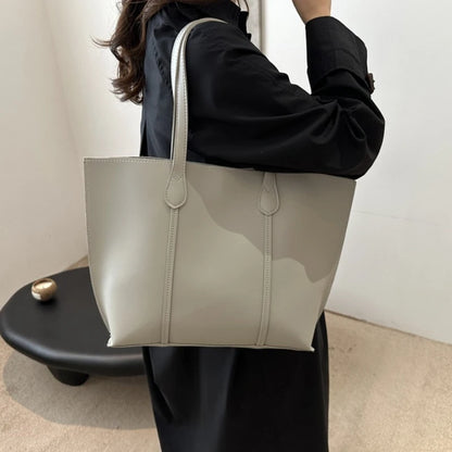 Large Leather Tote Bag – Retro Faux Leather Work & Commuter Handbag