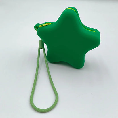 Creative Silicone Coin Purse Portable Zipper Cosmetic Bag Starfish Shape Earphone Women Girls Cute