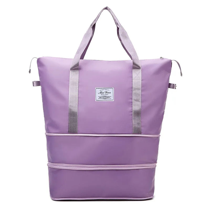 Double Extended Large Capacity Travel Bag Dry Wet Separation Lightweight Storage Student Luggage