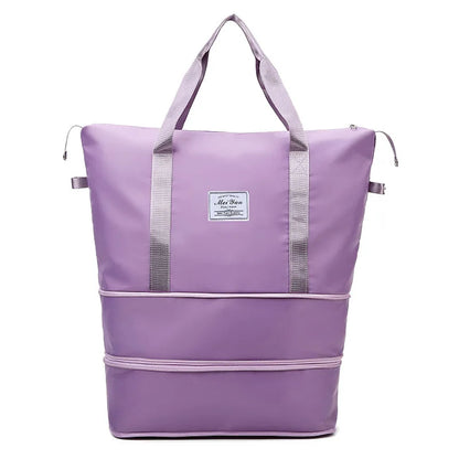 Double Extended Large Capacity Travel Bag Dry Wet Separation Lightweight Storage Student Luggage