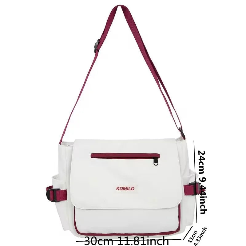 Oxford Diagonal Cross Bags Youth Casual Version Ladies Canvas Shoulder Bag Solid Color Women