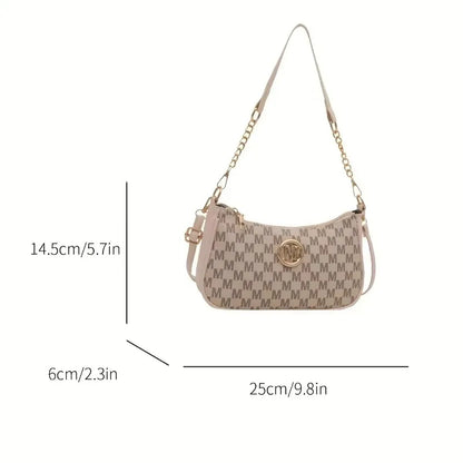 Crossbody Shoulder Bag for Women – Monogram Chain Strap Handbag