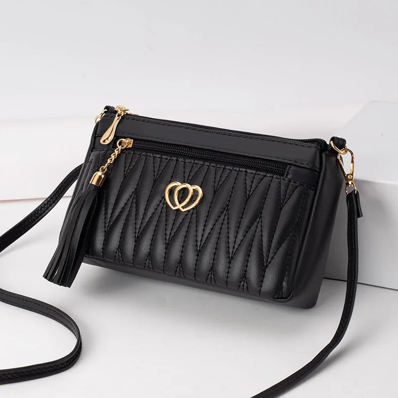 Quilted Crossbody Bag – Women's Vintage Leather Shoulder Bag
